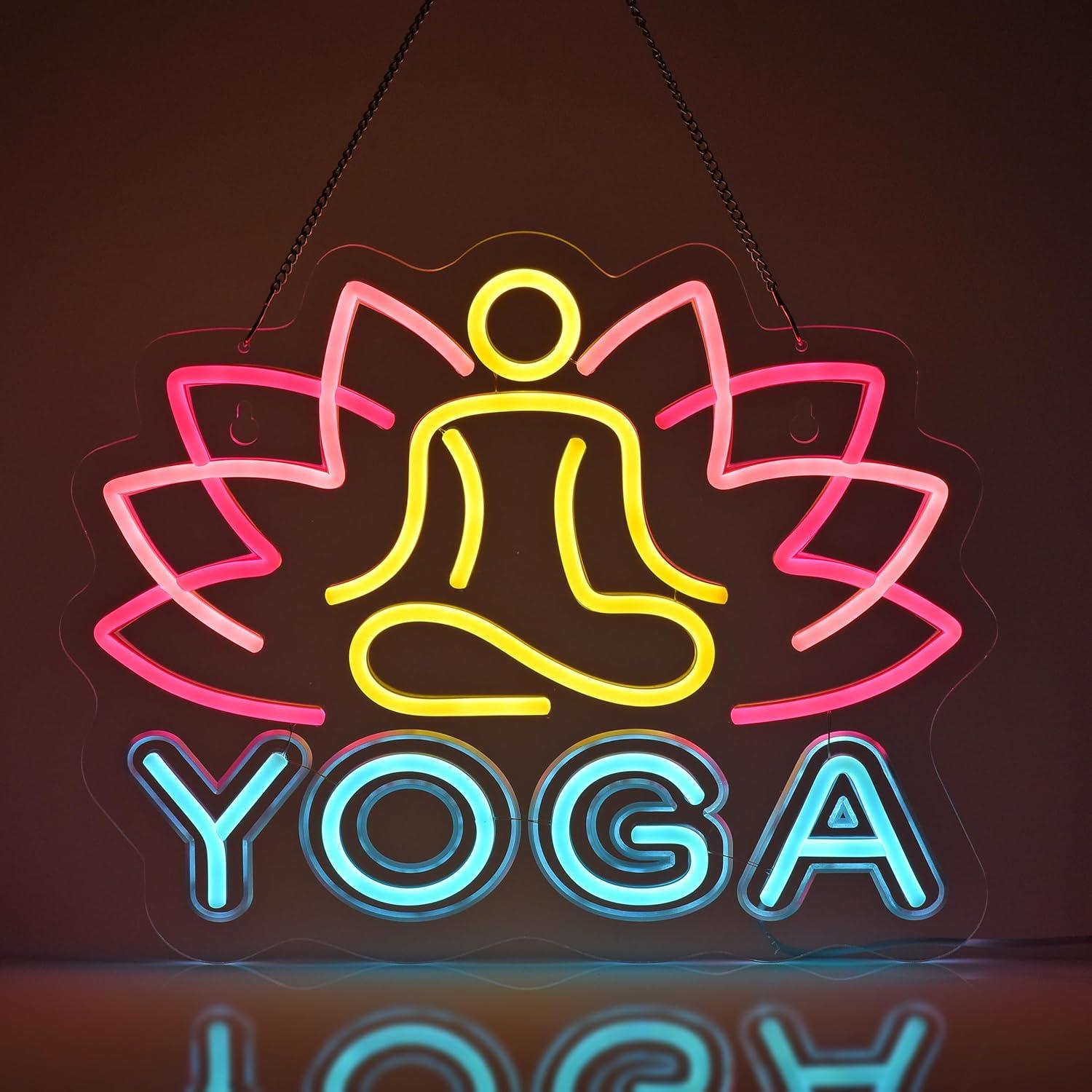 Yoga Fitness Club - Yoga Neonbord Neonlichten Hangende Wanddecoratie voor