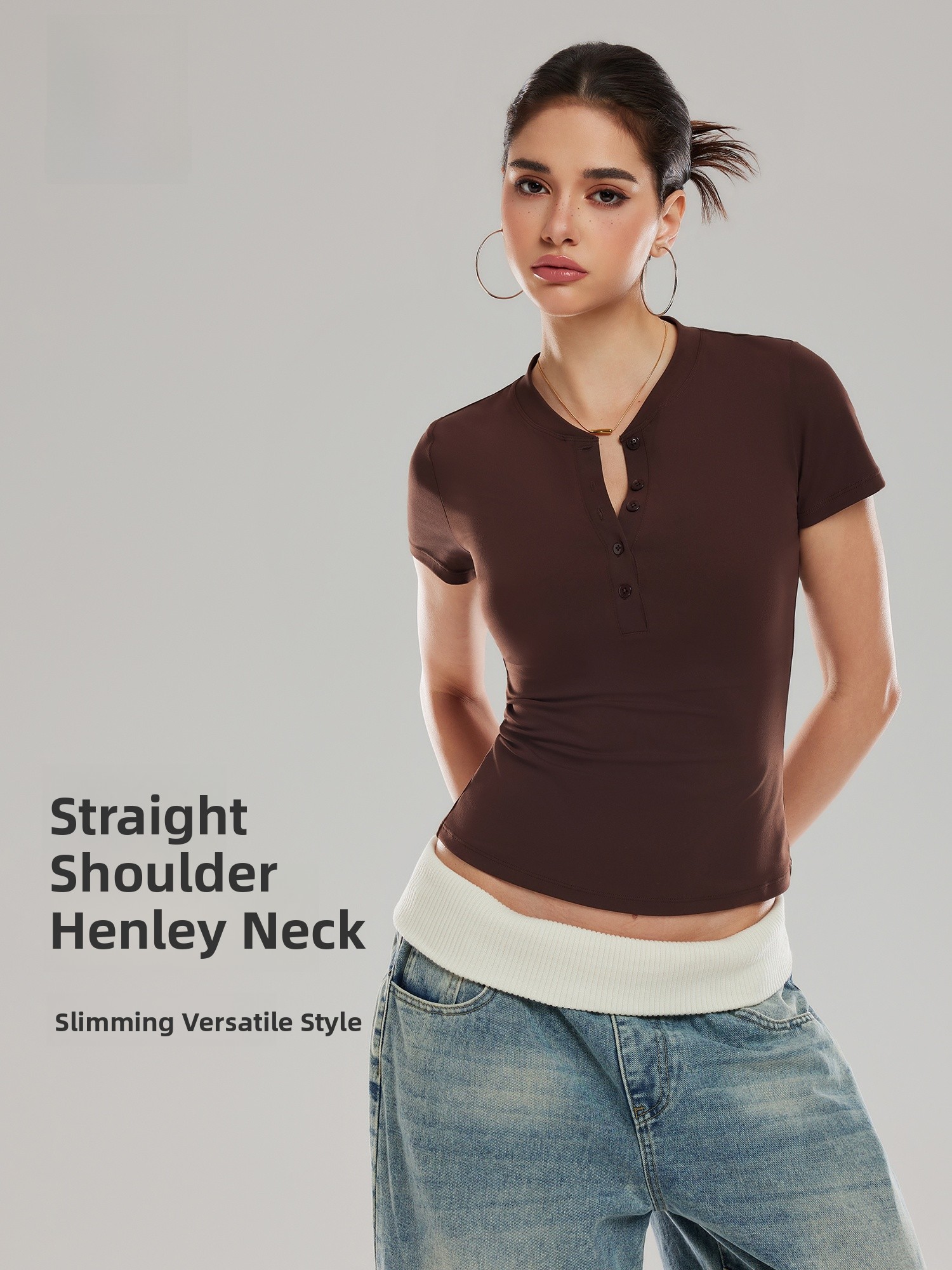 Yoga Fitness Wear - COSLEAF American Style Henry Collar Fitness