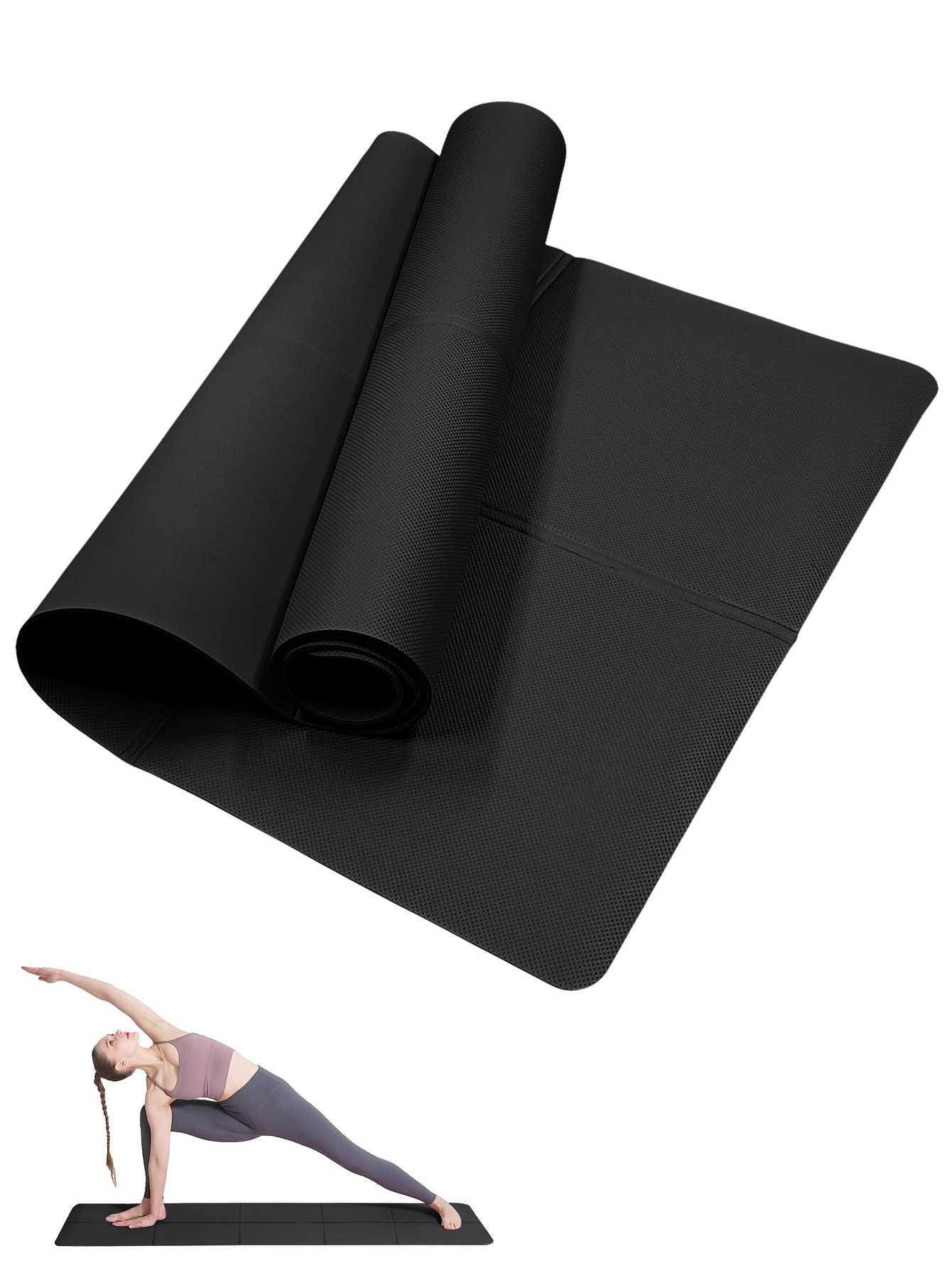 Thick Yoga Mat - Opvouwbare yogamat Zwart Eco-vriendelijk EVA Opvouwbare