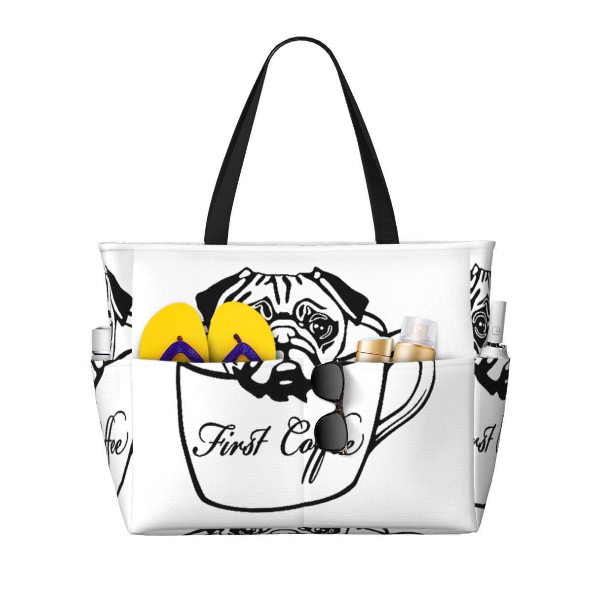 Pug First Coffee Beach Tote Ba - Yoga In Fitness First recensie en prijs