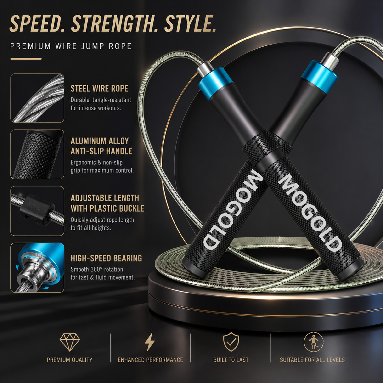 MOGOLD Professioneel snelheids - Speed Skipping Rope recensie en prijs