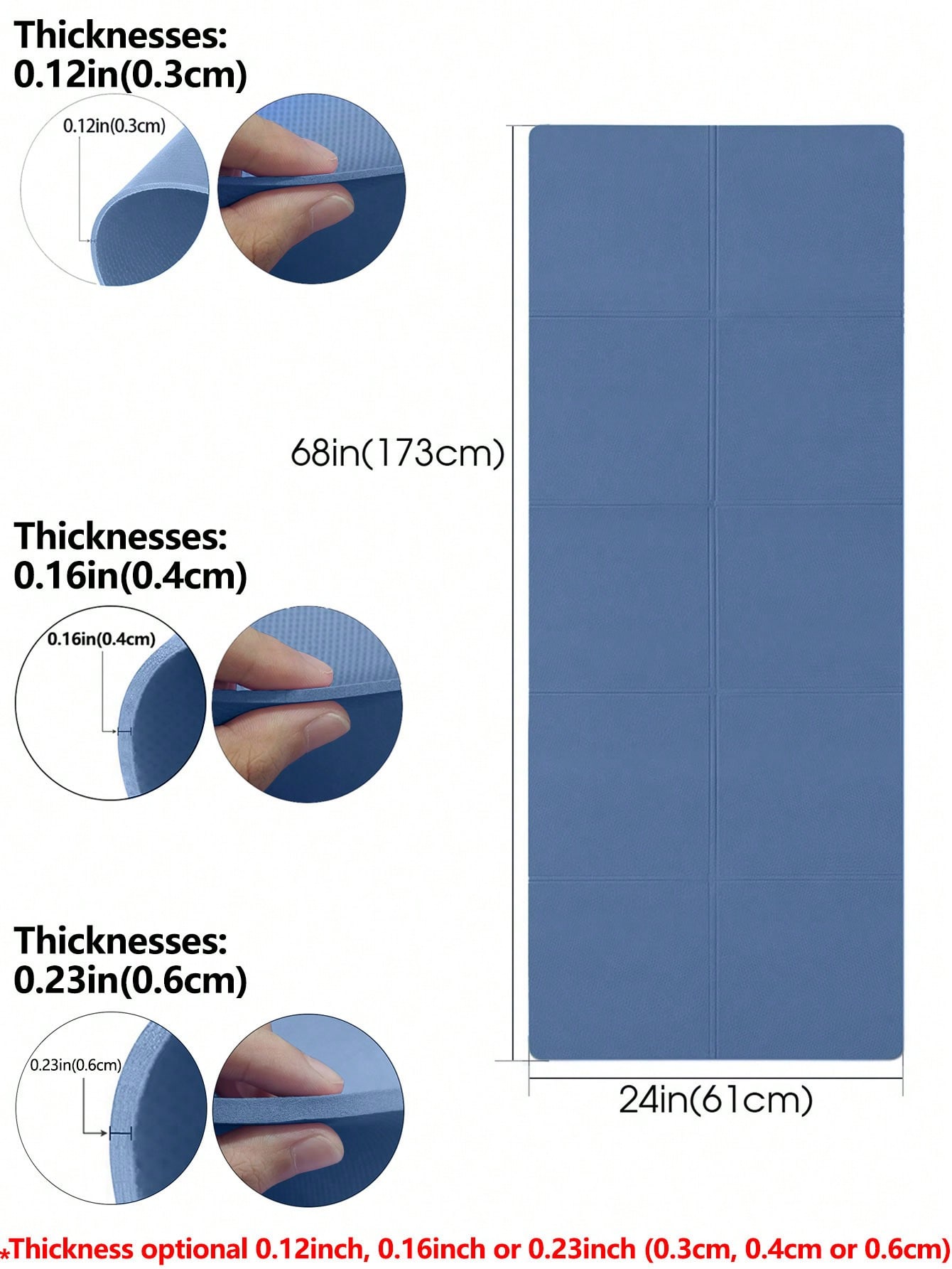 Opvouwbare yogamat donkerblauw - Thick Yoga Mat recensie en prijs