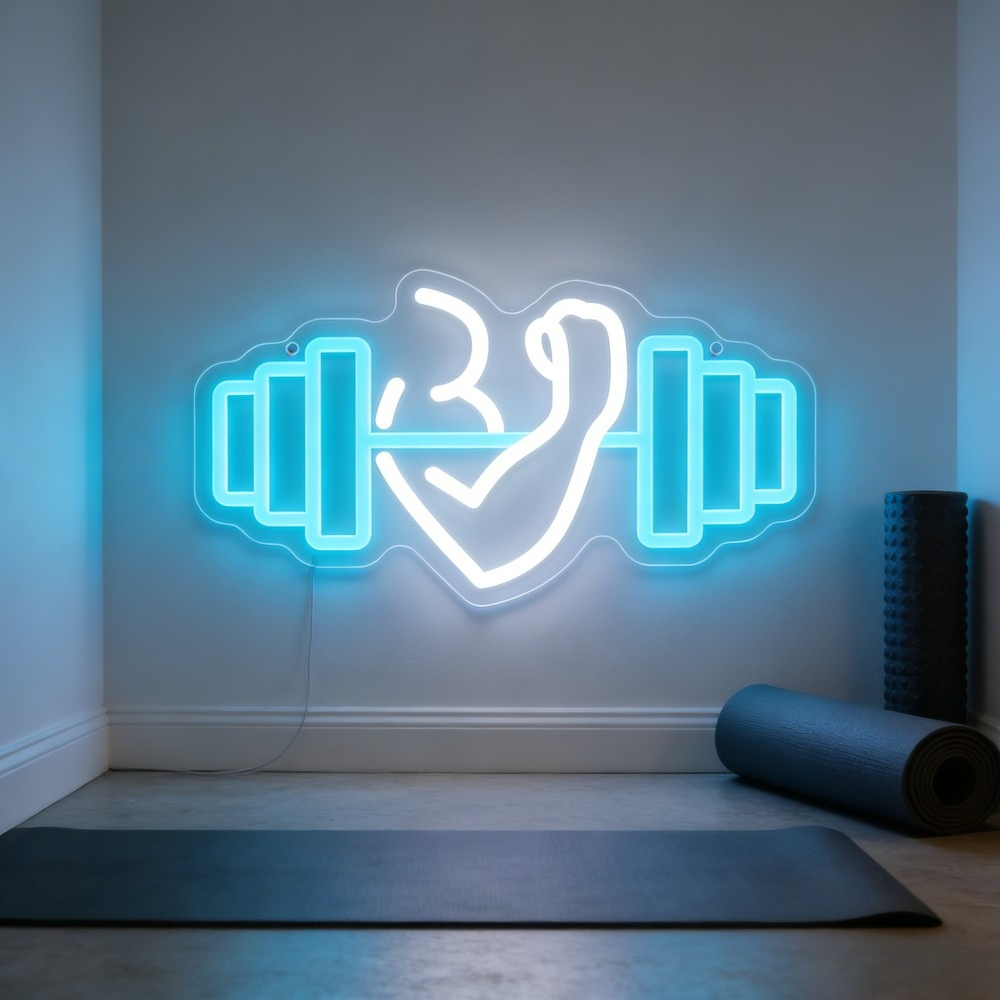 Biceps Dumbbell Neon Sign LED  - Yoga Fitness Rooms recensie en prijs
